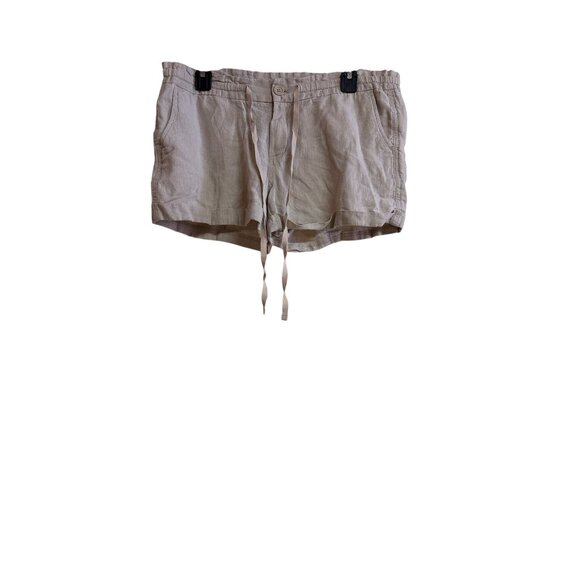 Old Navy Womens Linen-Blend Shorts W/ Drawstring Beige Size 8 Casual Lightweight - Picture 1 of 4